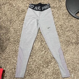 Nike  Pro Heather Gray Leggings